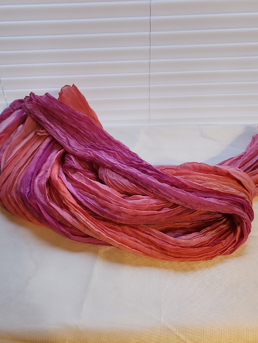 Lightweight Crinkle/Accordian Style Pink, Purple, Coral Women's Scarf -